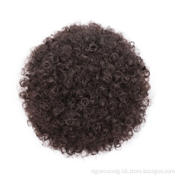 Vigorous Afro Short Kinky Curly Hair Bun Synthetic Puff Drawstring Ponytail Chignon Hair For Black Women (4# Color)